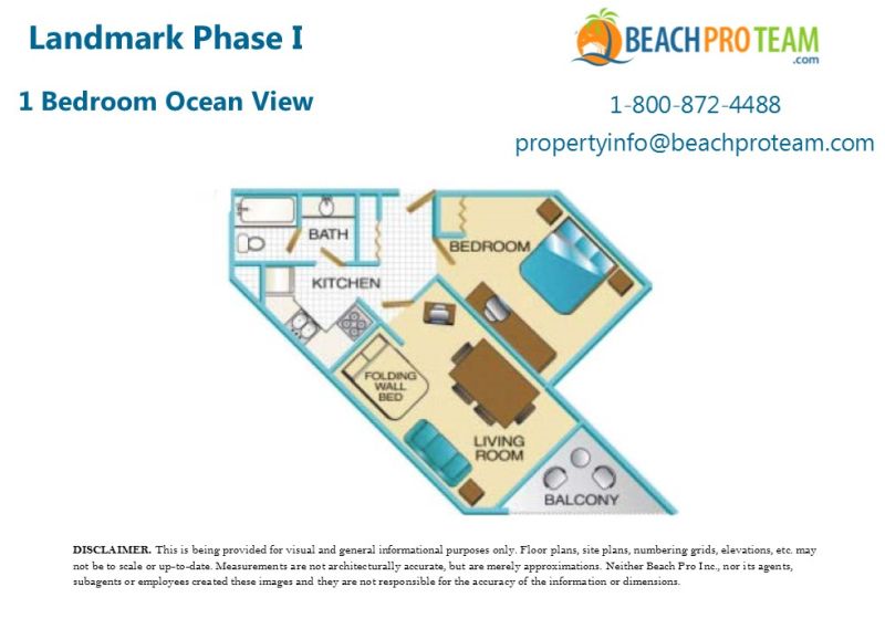 	Landmark Resort Floor Plan Q - 1 bedroom Ocean View